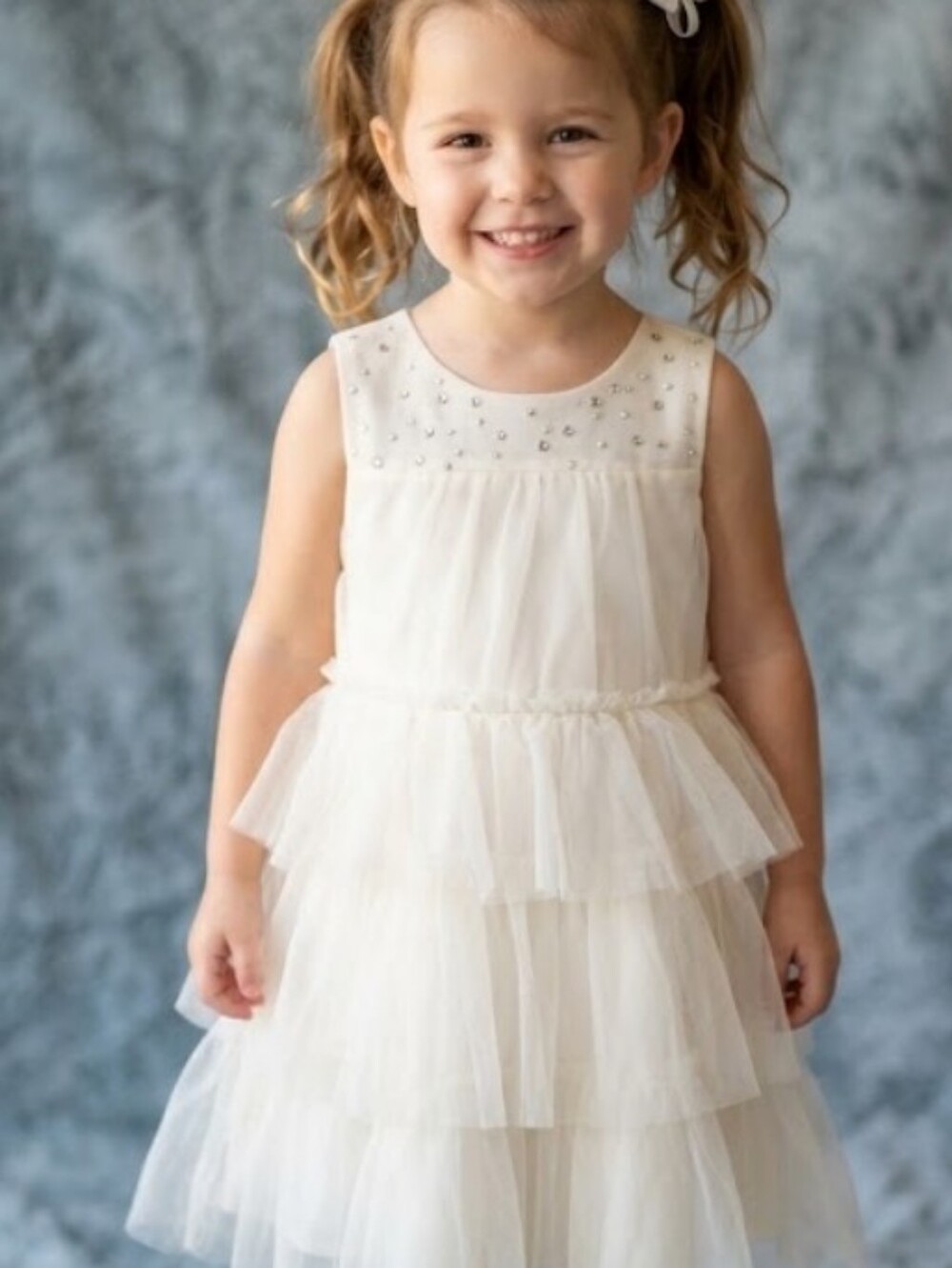 Btween Girls Size 5 Sleeveless Tulle Sequin Spring Summer Flower Girl Dress NEW